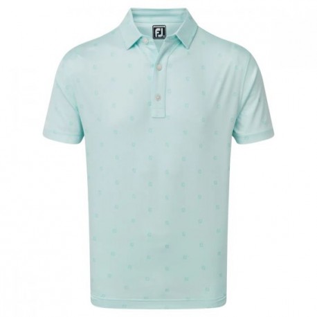 Поло FJ Smooth Pique FJ Tonal Print Ice Blue