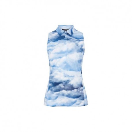 Поло для гольфа J. Lindeberg Dena Print Sleeveless голубой