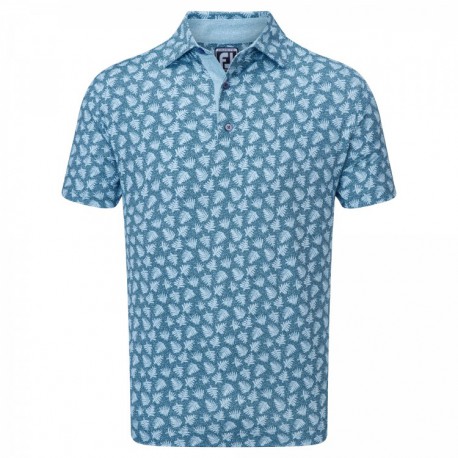 Поло FootJoy Shadow Palm Print синий