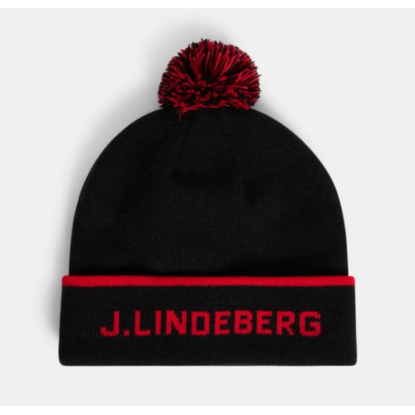 Шапка J. Lindeberg Stripe Beanie черно-красная