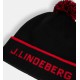 Шапка J. Lindeberg Stripe Beanie черно-красная