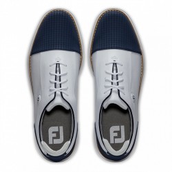 Кроссовки для гольфа FootJoy Traditions Shield Tip White/Navy