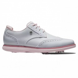 Кроссовки для гольфа FootJoy Traditions Shield Tip White Pink